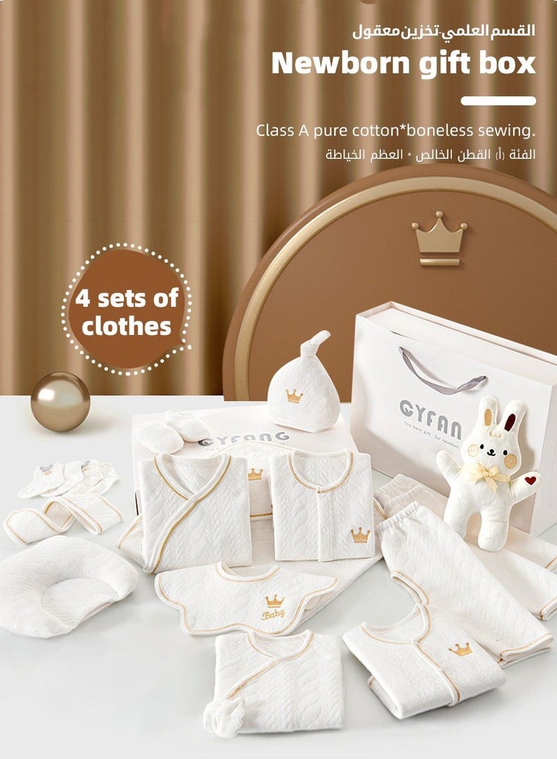 Arabest 18PCS Newborn Baby Gift Set, Newborn Layette Gift Set for Boys and Girls, Babies Essential Clothes Accessories with Baby Blanket, 100% Premium Cotton, for Spring Summer Autumn Winter Four Seasons - Image 2