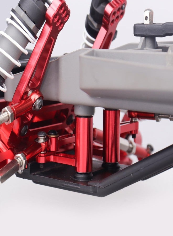 CrazyHobby Aluminum Steering Bell Crank with Drag Link Set for 1/10 Traxxas Slash 2WD Rustler VXL Bandit, Replaces Part 3743 (Red) - Image 3