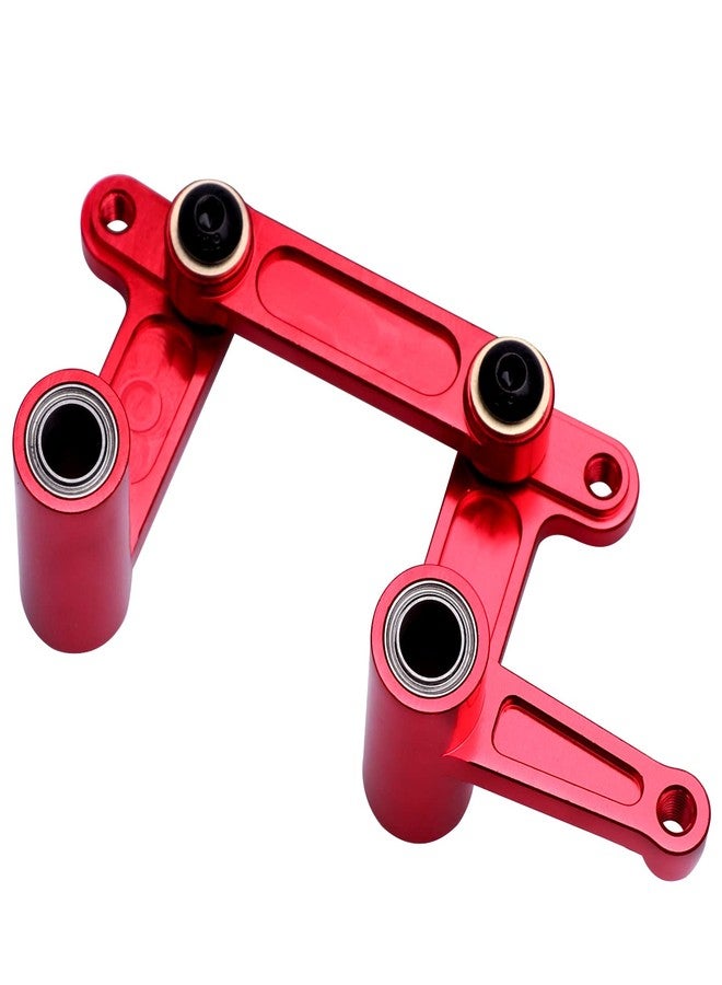 CrazyHobby Aluminum Steering Bell Crank with Drag Link Set for 1/10 Traxxas Slash 2WD Rustler VXL Bandit, Replaces Part 3743 (Red) - Image 2