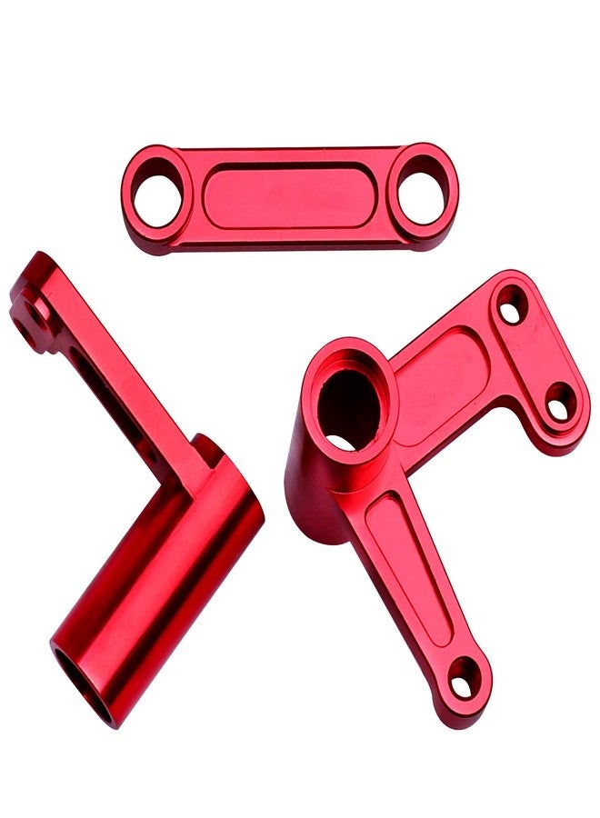 CrazyHobby Aluminum Steering Bell Crank with Drag Link Set for 1/10 Traxxas Slash 2WD Rustler VXL Bandit, Replaces Part 3743 (Red) - Image 5