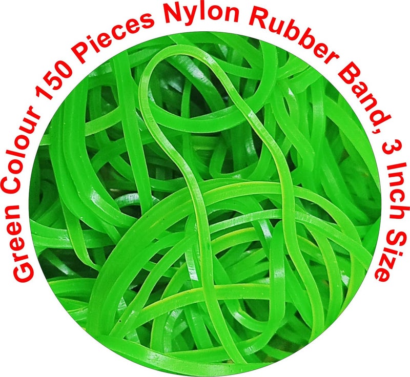 IMPRINT Rubber Bands, 3 inch Diameter (Green) -150 Pieces - Image 3