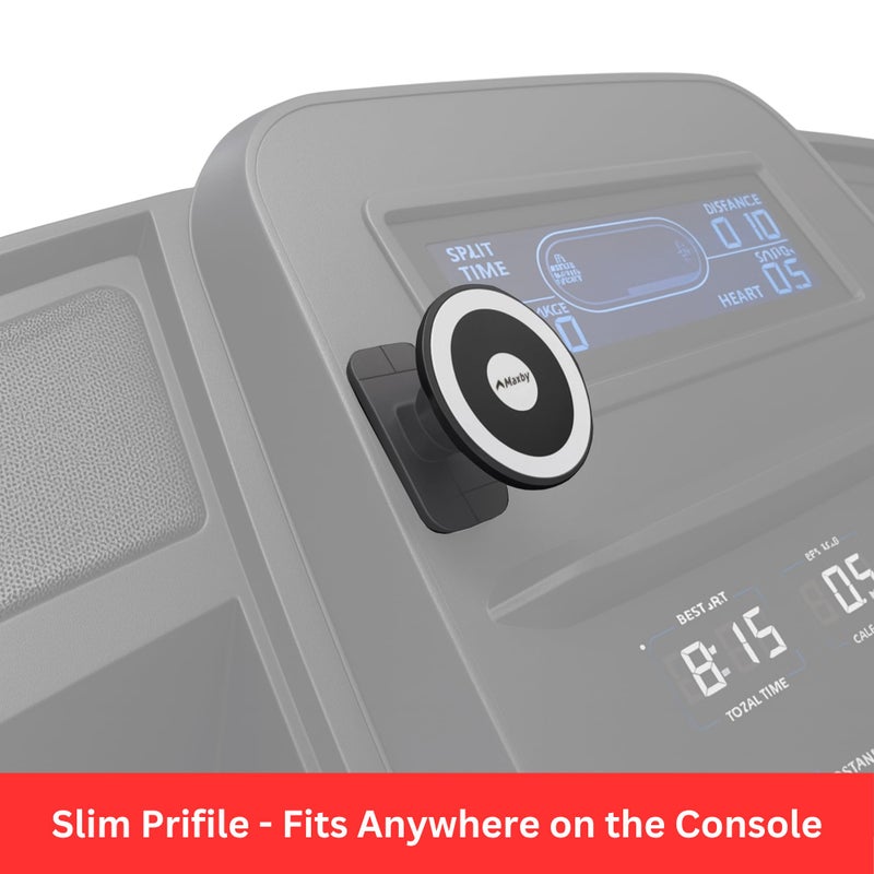Maxby Treadmill Phone Holder with Adhesive Base â€“ MagSafe Compatible Magnetic Mount for Exercise Bike, Elliptical & Step Machine Consoles | Hands-Free Viewing, Sleek Low-Profile Design - Image 2