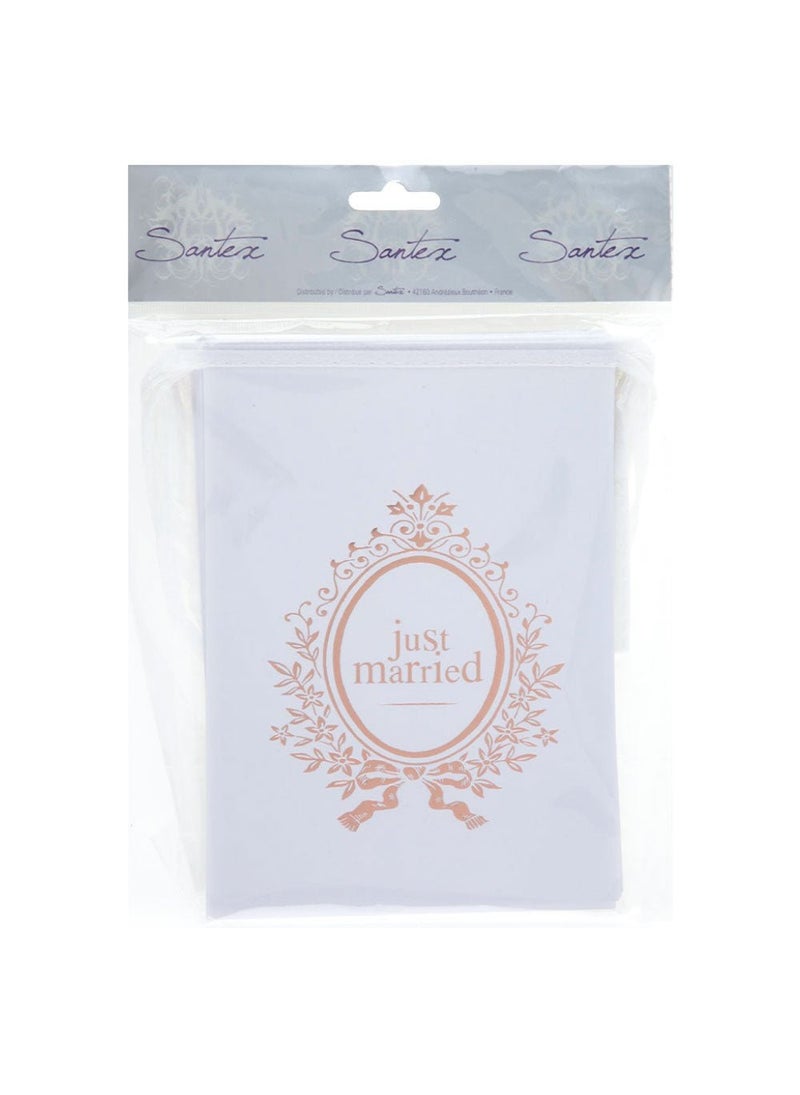SANTEX Just Married Flag Garland Rose Gold White Paper 600cm - Image 2