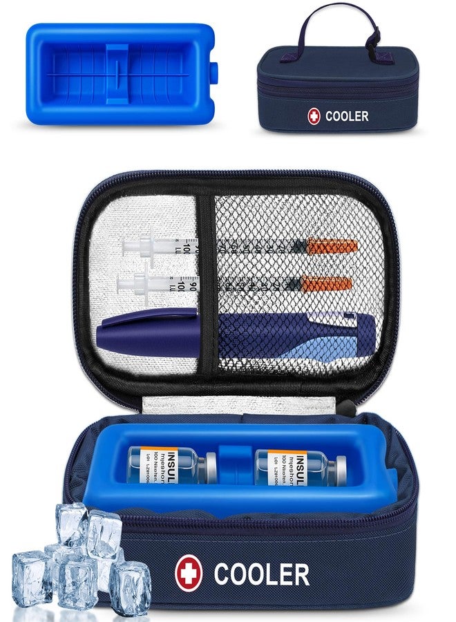 ICIMBI Insulin Vial Cooler Travel Case TSA Approved Medicine Cooler for Travel Diabetic Travel Case with Reusable Cooler Ice Brick, Long-Lasting Cooling for Vials and Pens - Image 1