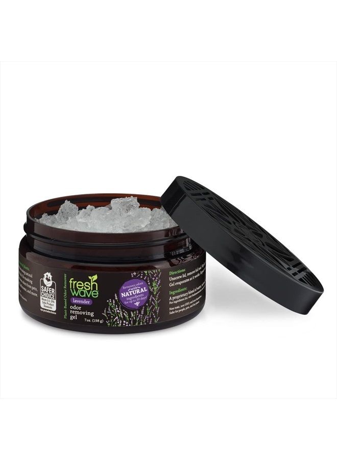 Fresh Wave جل إزالة الروائح اللافندر، 7 أونصة | عبوة من 3 | ماصات روائح أكثر أمانًا للمنزل | مزيل روائح طبيعي من النباتات | كل 7 أونصة تدوم 15-30 يومًا | للطهي، القمامة والحيوانات الأليفة - Image 5