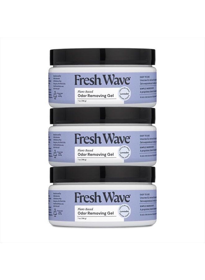 Fresh Wave جل إزالة الروائح اللافندر، 7 أونصة | عبوة من 3 | ماصات روائح أكثر أمانًا للمنزل | مزيل روائح طبيعي من النباتات | كل 7 أونصة تدوم 15-30 يومًا | للطهي، القمامة والحيوانات الأليفة - Image 2