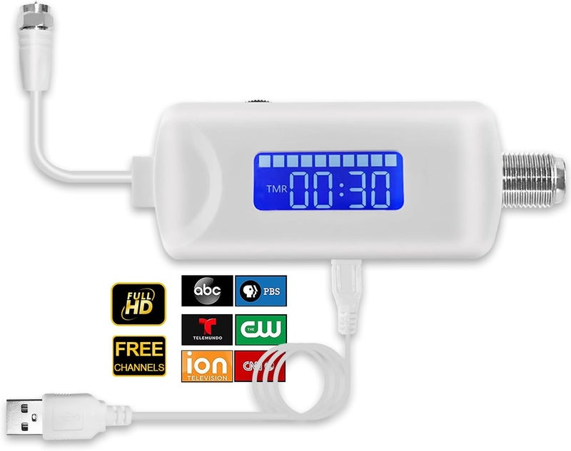 HIDB TV Antenna Amplifier Signal Booster, 25dBi High Gain Amplifier for 4K/1080p TVs, Low Noise, Adjustable Gain & Timer, USB Powered, Digital Signal Amplifier Boosts Weak Signals, Works with Smart TVs - Image 1