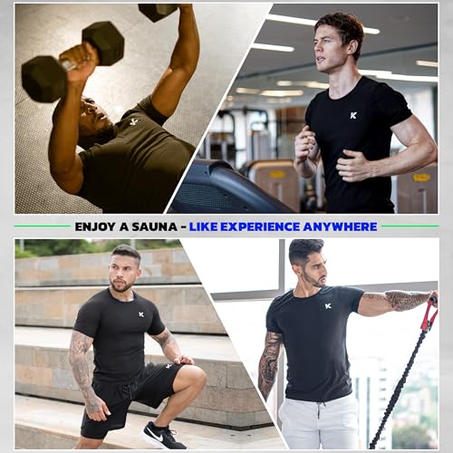 Kewlioo Sauna Shirt for Men - Heat Trapping Sweat Vest, Sauna Suit For Men, Compression Workout Sweat Suit for Gym, Workouts (Black, 3XL) - Image 4