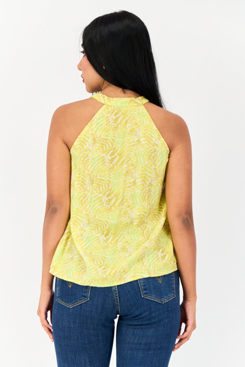 ONLY Women Tie Neck Sleeveless Floral Print Tank Top, Multicolor - Image 3