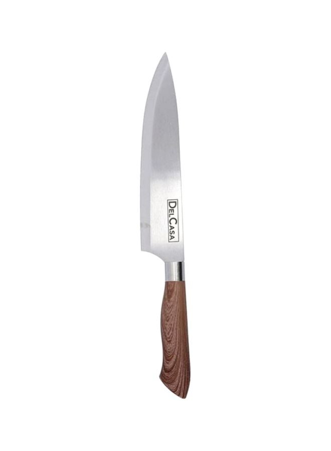 DELCASA Stainless Steel Chef Knife Silver/Brown 8inch - Image 2