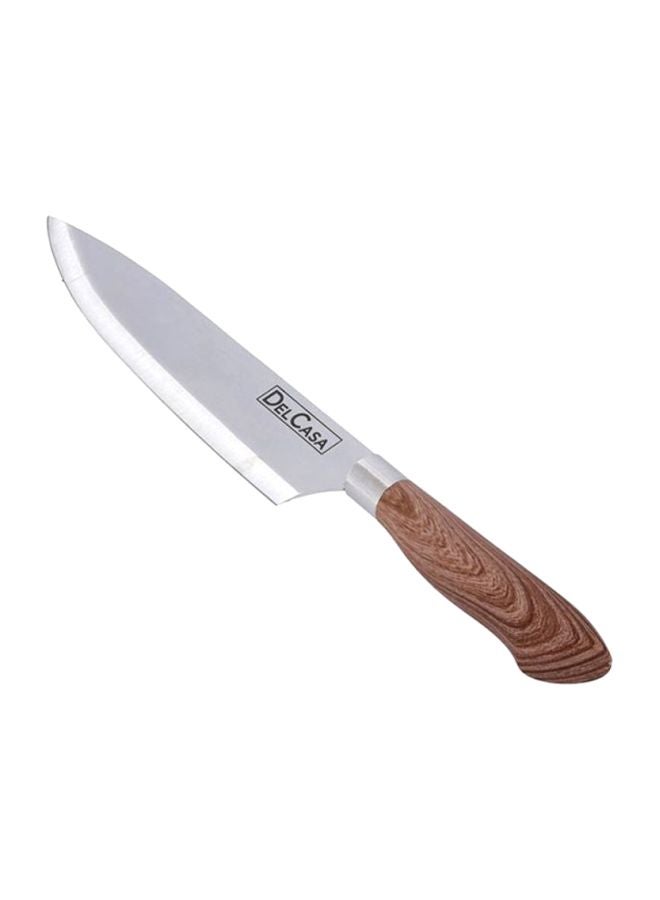 DELCASA Stainless Steel Chef Knife Silver/Brown 8inch - Image 1