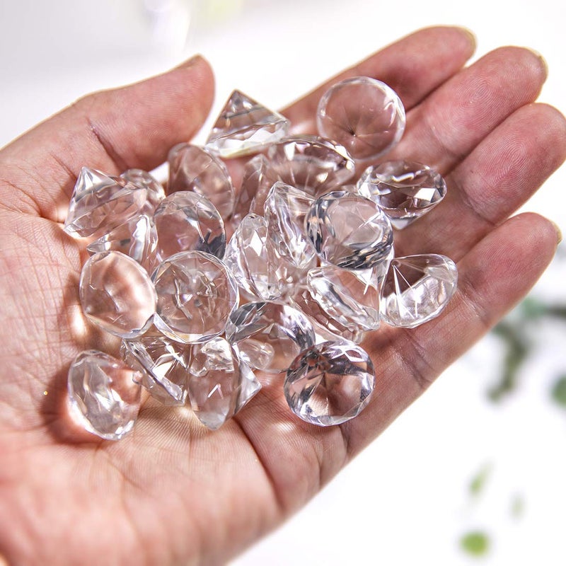 QFkris 20mm (0.8in) Crystal Diamond Collectible Figurines Home Decor, Glass Christmas Ornaments,Wedding Table Decoration, Glass Paperweight Pack of 36 (clear) - Image 2