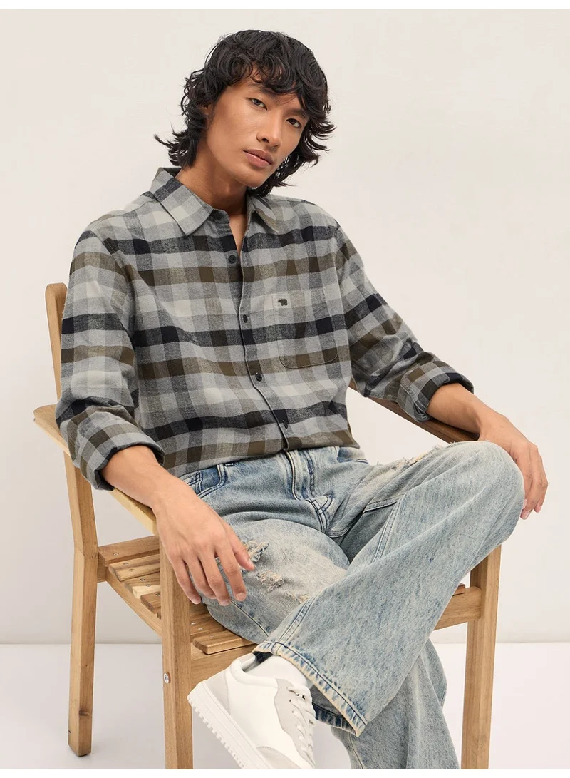 THE BEAR HOUSE  Men’s Long Sleeve Shirt – Classic, Comfortable and Stylish Essential for Work, Travel or Casual Outings for Men | Best Price UAE