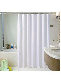 Shower Curtain Plain White Thick Fabric European Style, Waterproof Mildew-proof No Smell with 12 Plastic Hooks for Bathroom (White, 200x180cm) - pzsku/ZD6FC10822F7042D79883Z/45/_/1740665097/0ad81b0c-7c08-4afd-bd5b-02556fbd0d2e