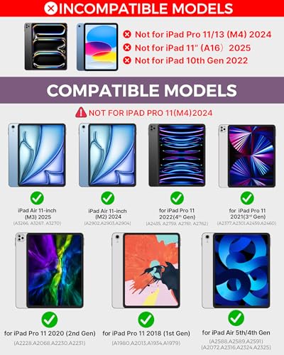 typecase Touch Keyboard Case for iPad Air 11-inch(M3/M2, 2025/2024) & iPad Pro 11(4th/3rd/2nd/1st Gen), Multi-Touch Trackpad, 11-Color Backlight, 360°Rotatable for iPad Air 5/4th Gen, Violet - Image 2