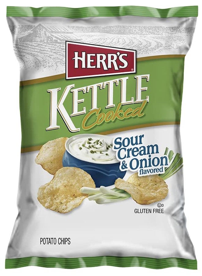 Herr's - Kettle Cooked Chips (Herr's Kettle Cooked Sour Cream & Onion Chips, 2.5 Oz 6 Pack) - Image 1