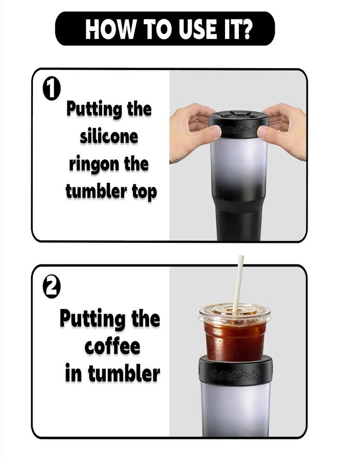 XccMe Silicone Ring for 30 oz stainless Steel Tumbler,Reusable Iced Coffee Sleeve for Stainless Steel Tumbler,for 30oz YETI,RTIC,BJPKPK,for The Cup Mouth Diameter 3.9-4 inch (Black) - Image 3