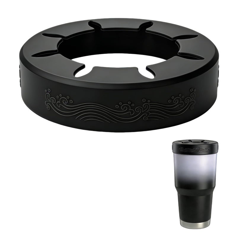 XccMe Silicone Ring for 30 oz stainless Steel Tumbler,Reusable Iced Coffee Sleeve for Stainless Steel Tumbler,for 30oz YETI,RTIC,BJPKPK,for The Cup Mouth Diameter 3.9-4 inch (Black) - Image 1