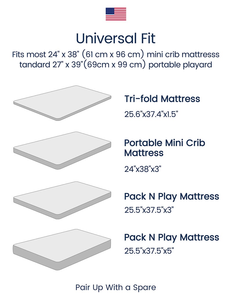 TotAha Premium Stretchy Pack N Play Playard Sheets | Mini Crib Sheets (2-Pack)-Hypoallergenic, Silky Comfort, Buttery Soft, Calming Effect, All-Season Jersey-Knit Sheets 38 X 24 (Balloon & Sailboat) - Image 4
