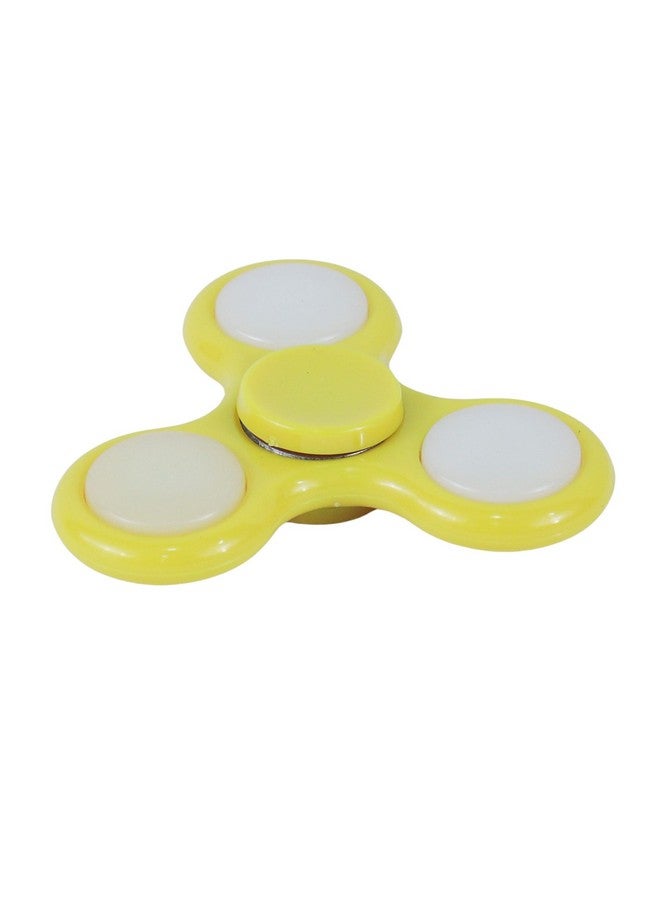 Premsons® Hand Spinner Desk Toy - High Speed Smooth Finger Spin Sensory Fidget Stress Relief Game Play for Kids & Adults - Birthday Party Gift - Plastic - Yellow & White - Image 3