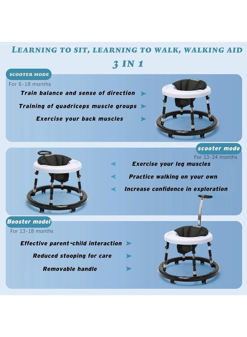 تومشو طفل ووكر قابلة للطي ارتفاع قابل للتعديل ، متعددة الوظائف مضادة للانقلاب طفل صغير ووكر - Image 5