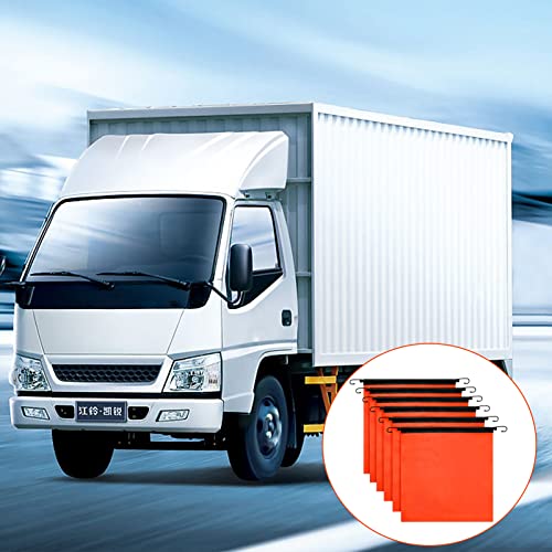 Business King Safety Flag with Hook 6 Pack 18 x 18 Inch - Bright Orange Mesh Warning Flag, Heavy Duty, Oversize Warning Flag with Vinyl Welt, Bungee Cord, and EZ Hook for Trailer and Pilot Cars - Image 5