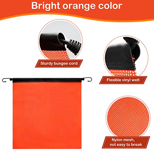 Business King Safety Flag with Hook 6 Pack 18 x 18 Inch - Bright Orange Mesh Warning Flag, Heavy Duty, Oversize Warning Flag with Vinyl Welt, Bungee Cord, and EZ Hook for Trailer and Pilot Cars - Image 4