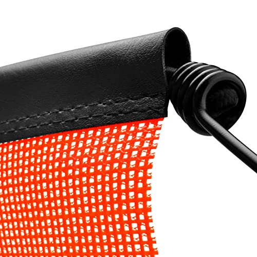 Business King Safety Flag with Hook 6 Pack 18 x 18 Inch - Bright Orange Mesh Warning Flag, Heavy Duty, Oversize Warning Flag with Vinyl Welt, Bungee Cord, and EZ Hook for Trailer and Pilot Cars - Image 3