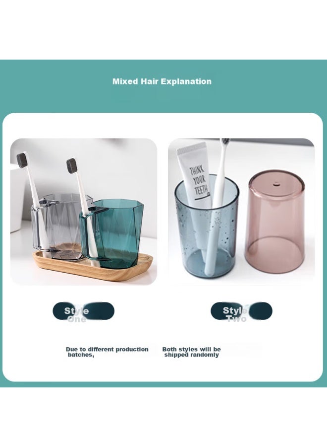 Jajalin Simple Mouthwash Cup, Thickened Toothbrush Cup, Couple's Toothbrush Cup, Plastic Cup, Household Washing Cup, Blue, Single Piece - Image 3