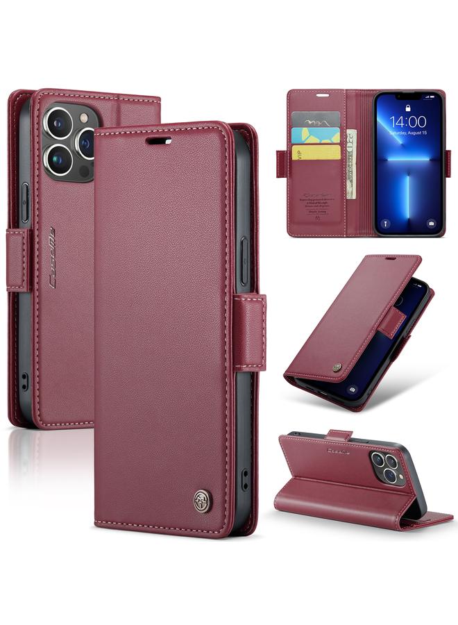 Case For iPhone 13 Pro 023 Butterfly Buckle Litchi Texture RFID Anti-theft Leather Phone Case