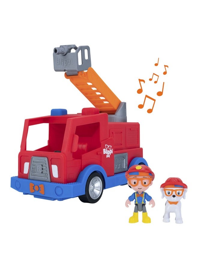 Blippi Blippi Fire Truck - Fun Vehicles with Freewheeling Features Including 3 Firefighter and Fire Dog, Sounds and Phrases - Educational Vehicles for Toddlers and Young Kids - Image 1