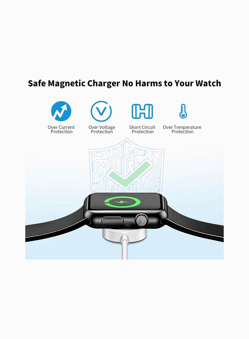 كابتن تيك شاحن لاسلكي متوافق مع Apple Watch Series 6 ، 5 ، 4 ، 3 ، 2 ، 1 - كابل شحن مغناطيسي - Image 3