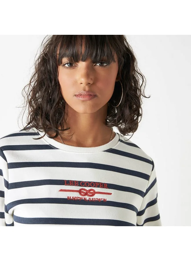 Lee Cooper Lee Cooper Logo Print Crew Neck Sweatshirt with Long Sleeves