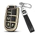 FT FUNTOR for Jeep Key Fob CoverCompatible with Jeep Grand Cherokee Compass Renegade Dodge Charger Dart Durango Journey RAM Chrysler4 Buttons TPU Full Protection Case with Golden Edge A4Black - Image 2