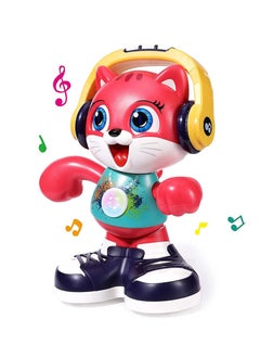 Educational Electric Musical Cat Toy Wagging Tail Dancing and Recording Interactive Robot Cat for Kids