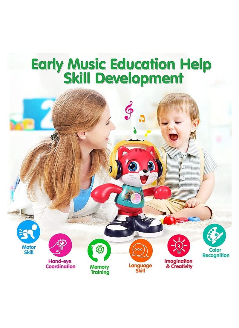 Generic - Educational Electric Musical Cat Toy Wagging Tail Dancing and Recording Interactive Robot Cat for Kids - Image 1