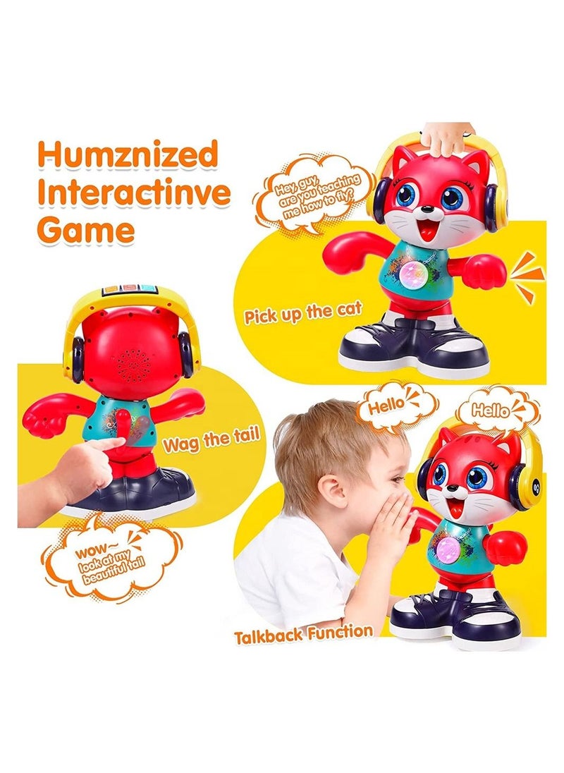 Generic - Educational Electric Musical Cat Toy Wagging Tail Dancing and Recording Interactive Robot Cat for Kids - Image 1