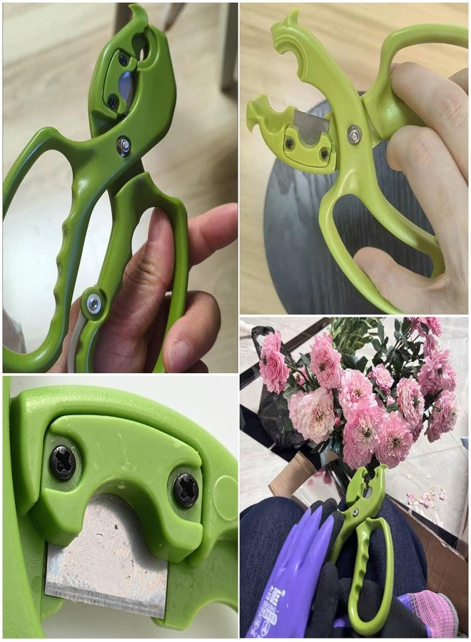 TorSor Garden Flower Scissors Safety Garden Clipper Flowers Pruning Shears with Rose Thorn Stripper Tool Thorn Remover Flower Stem Cutter Shears Flower Clippers for Rose Stem Fresh Flowers Stems - Image 5