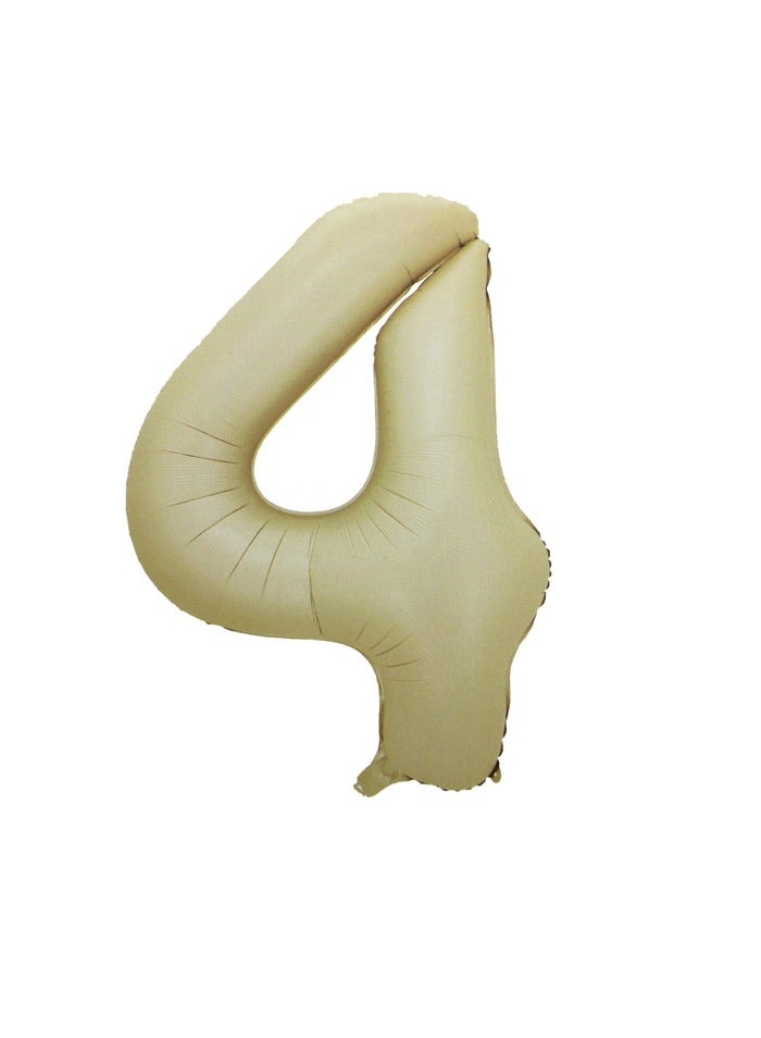 PARTY FUN Foil Number Balloon 16" No.4 Oat Color  - Image 1