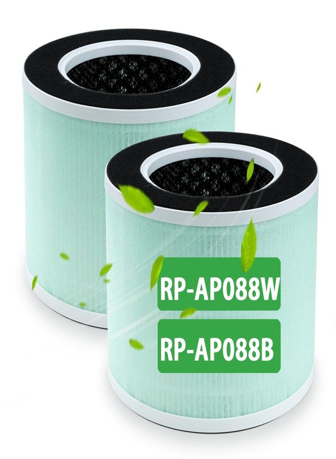بي بي تي بام بوتس فلتر بديل BBT BAMBOOST RP-AP088-F2/F1 متوافق مع أجهزة تنقية الهواء Renpho RP-AP088 وRP-AP088W وRP-AP088B، فلتر 3 في 1 H13 True HEPA وفلتر كربون نشط عالي الكفاءة، عبوة من قطعتين - Image 1