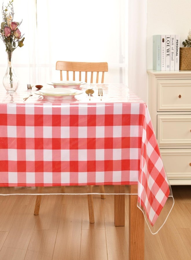 DWCN Clear Plastic Tablecloth Rectangle - 100% Waterproof, Oilproof, Stain Resistant Table Cloth Protector Transparent PVC Vinyl Table Cover for Dining, Parties, 54 x 80 Inch - Image 1