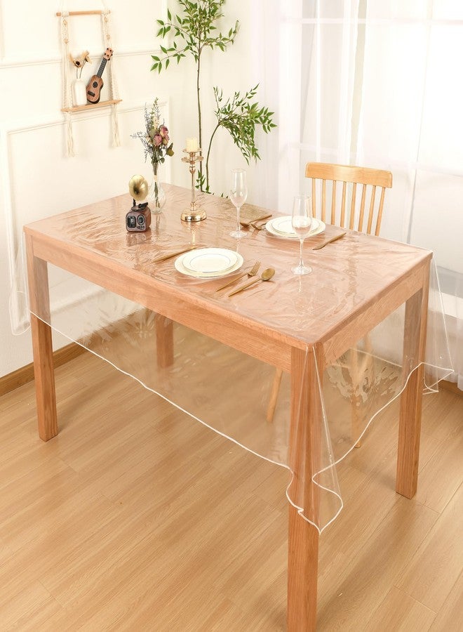 DWCN Clear Plastic Tablecloth Rectangle - 100% Waterproof, Oilproof, Stain Resistant Table Cloth Protector Transparent PVC Vinyl Table Cover for Dining, Parties, 54 x 80 Inch - Image 2