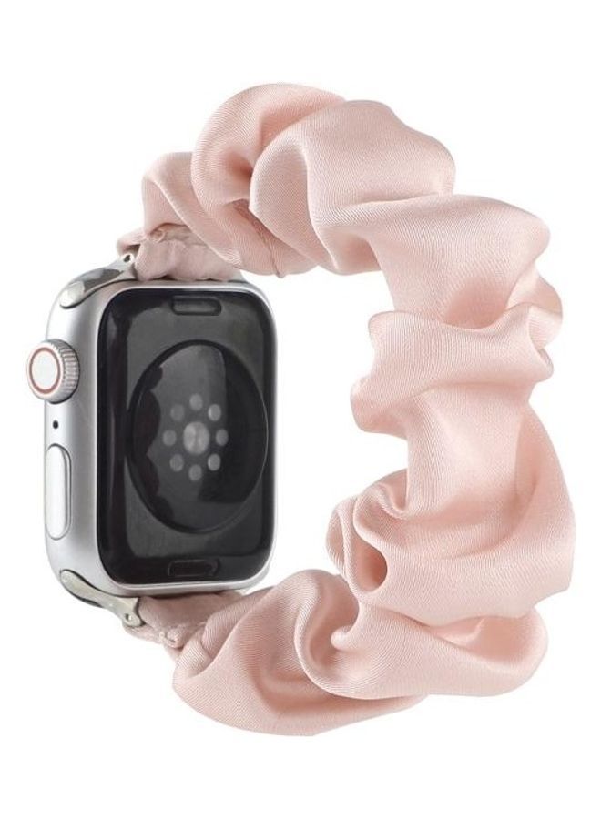 NIBEMINENT Scarf Hair Tie Replacement Watchbands For Apple Watch Series 7/6/SE/5/4/3/2/1 41/40/38mm Light Pink - Image 2
