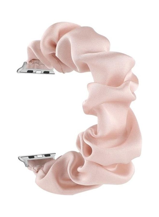 NIBEMINENT Scarf Hair Tie Replacement Watchbands For Apple Watch Series 7/6/SE/5/4/3/2/1 41/40/38mm Light Pink - Image 4