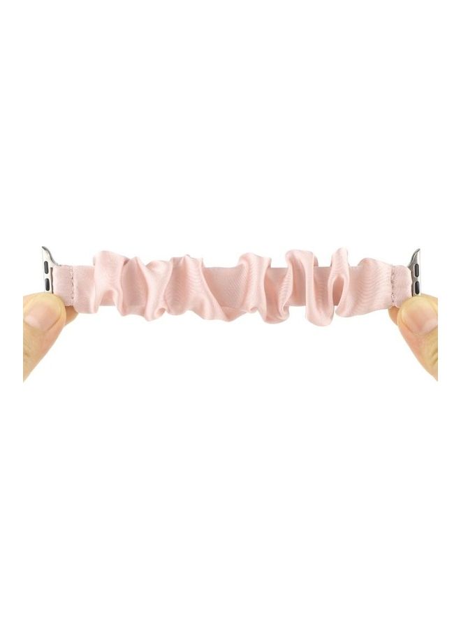 NIBEMINENT Scarf Hair Tie Replacement Watchbands For Apple Watch Series 7/6/SE/5/4/3/2/1 41/40/38mm Light Pink - Image 5
