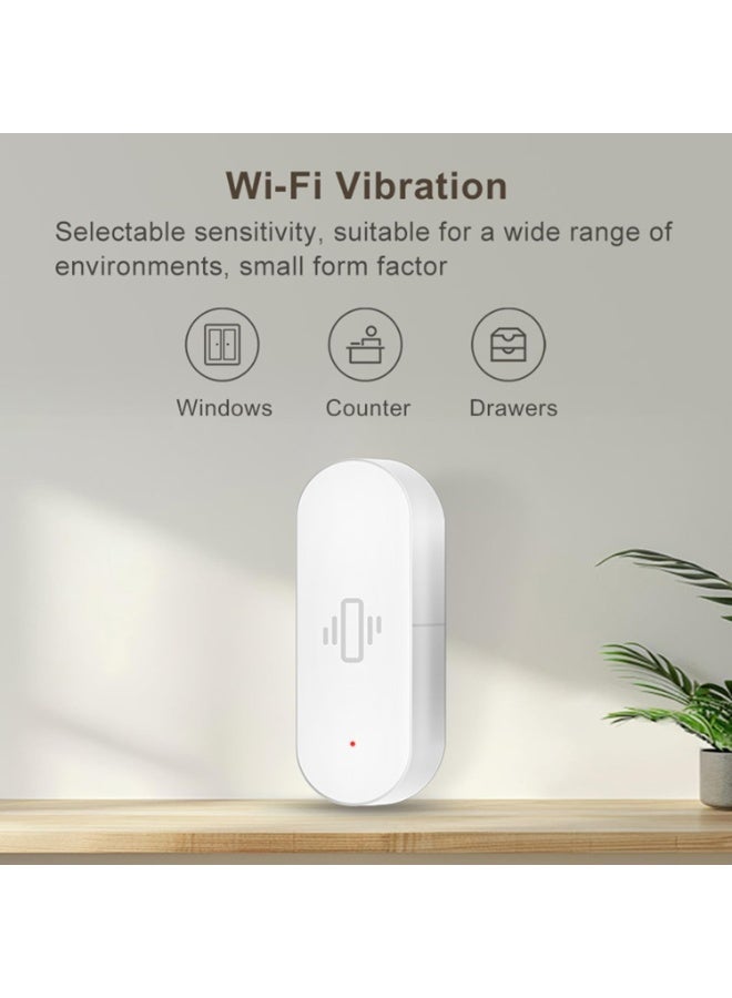 Bukela Smart Vibration Sensor for Windows and Doors, WiFi Wireless Glass Break Detector with App Alerts, Adjustable Sensitivity, Remote Monitoring, Easy Install Security Sensor - Image 2