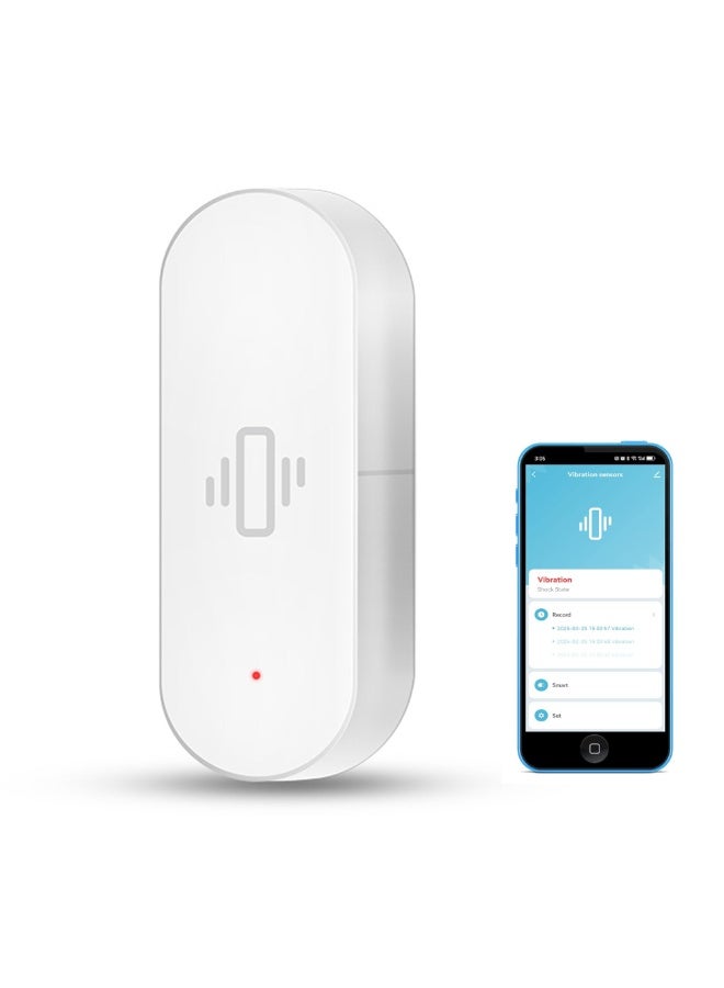 Bukela Smart Vibration Sensor for Windows and Doors, WiFi Wireless Glass Break Detector with App Alerts, Adjustable Sensitivity, Remote Monitoring, Easy Install Security Sensor - Image 1