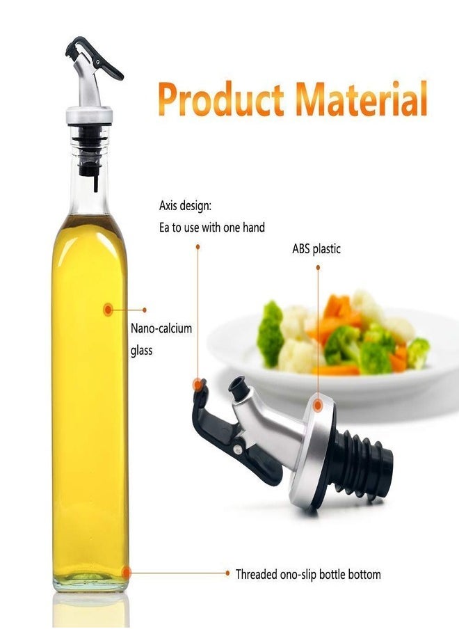ZEESQUARE - Oil Dispenser Bottle Set Glass Oil Bottle Vinegar Dispenser 2 Pcs Spray Dispenser 500 ml - Image 1