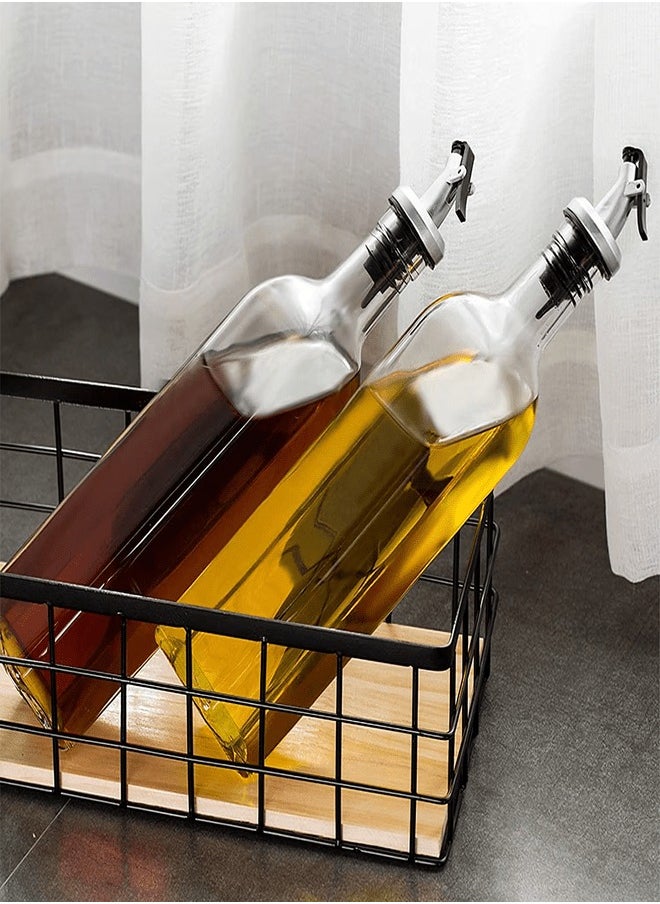 ZEESQUARE - Oil Dispenser Bottle Set Glass Oil Bottle Vinegar Dispenser 2 Pcs Spray Dispenser 500 ml - Image 1