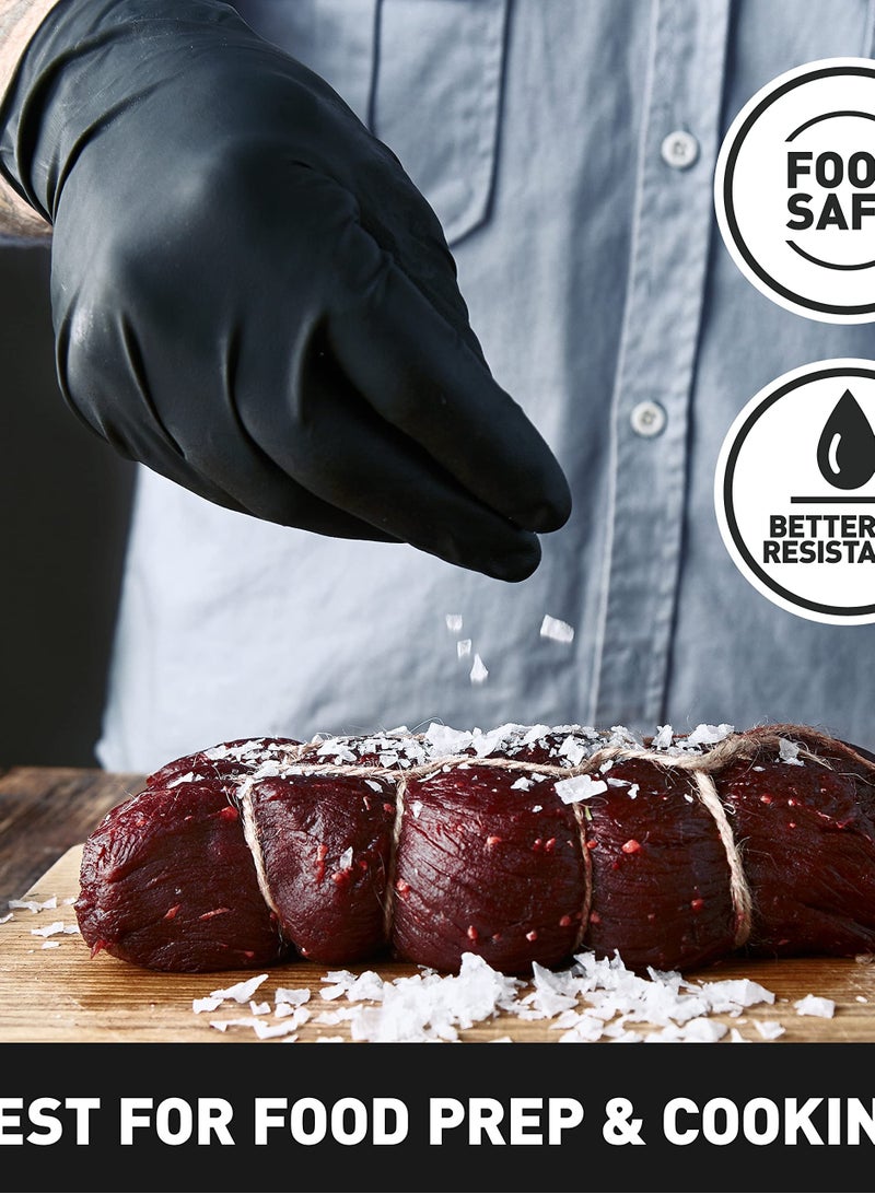 Disposable Nitrile Gloves, Latex-Free, Fully Textured, Extra Thick  Strong, Food Safe for Cooking, Tattooing, Painting, Automotive  Mechanics, Large Size (Black, 50 Count) - Image 2